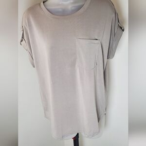 Soft Grey Women's Top with Pocket